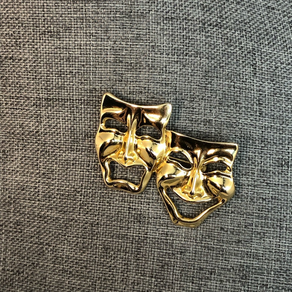 Vintage Comedy and Tragedy Brooch/Pin